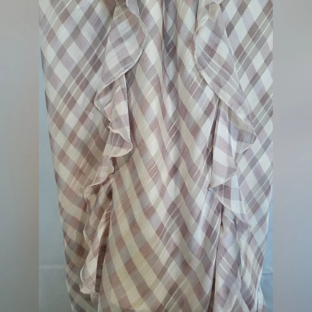Victoria’s Secret Ruffle plaid pink dress women's L feminine adjustable straps - Picture 10 of 12